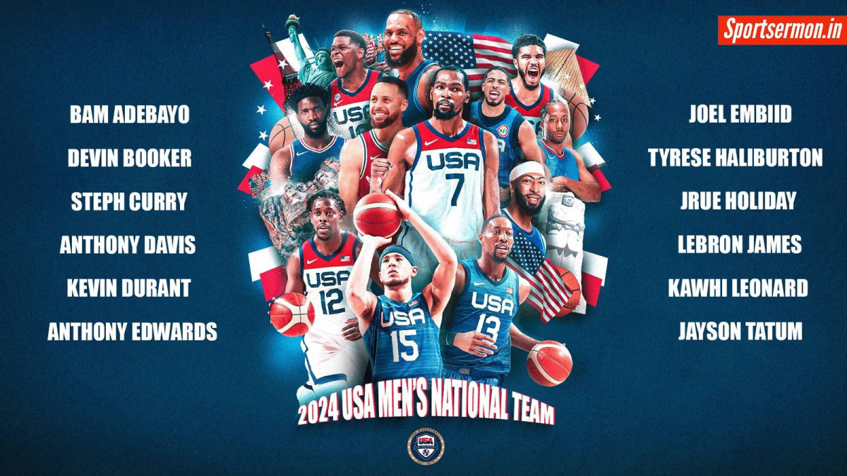 USA Basketball Team Olympics 2024  