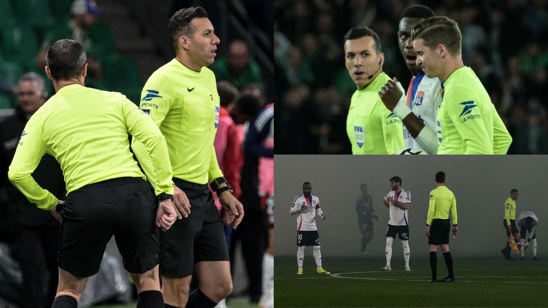 Lyon derby clash suspended after official hit by missile  