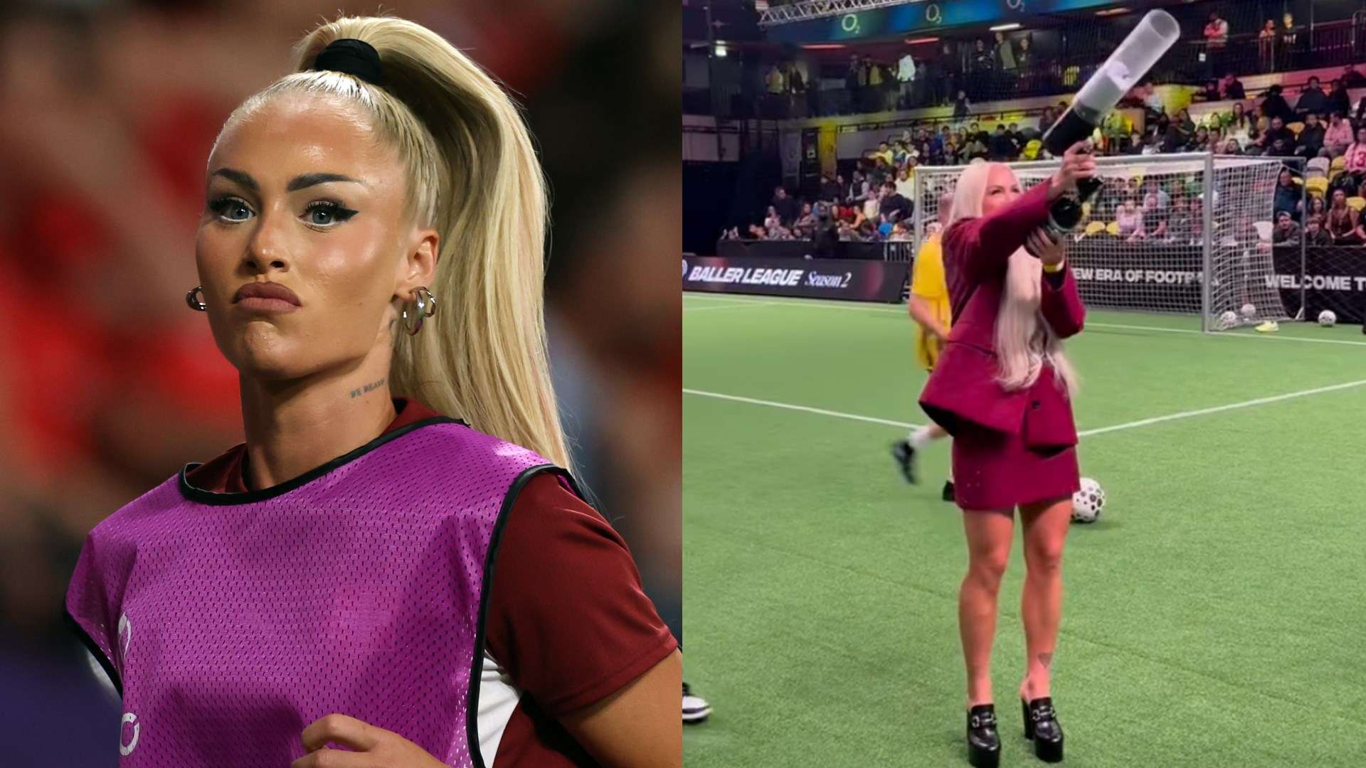 Lehmann fires shirt cannon & poses with Terry at Ballers League  