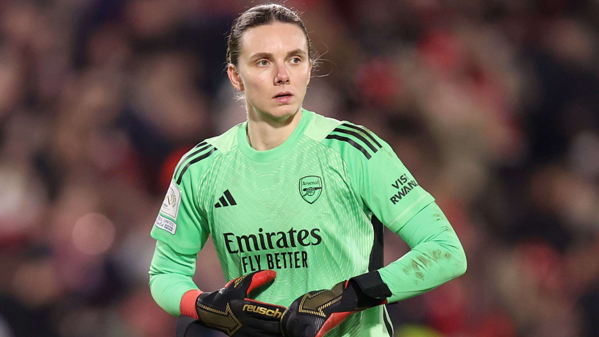 Arsenal keeper Borbe stretchered off in neck brace and with oxygen  