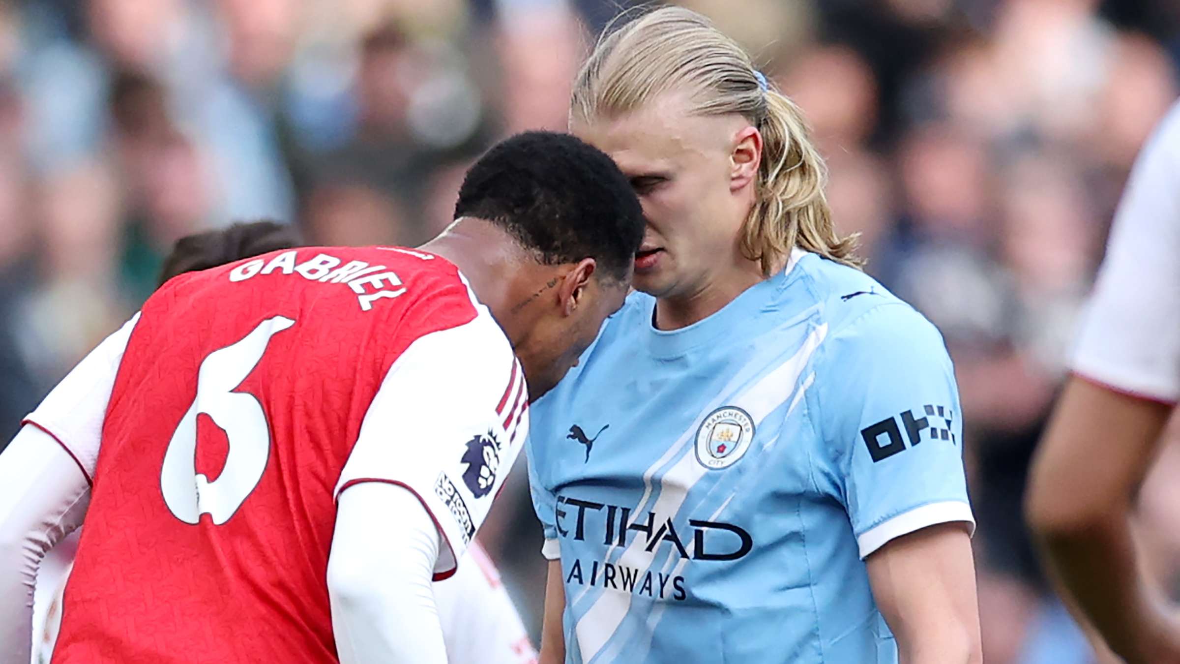 'What is this?!' - Haaland reacts to Gabriel headbutt during Man City win  
